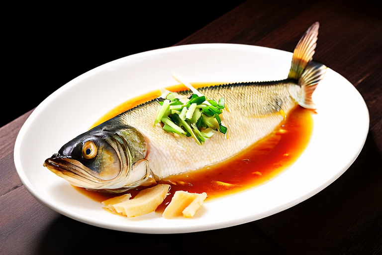Classic Cantonese Steamed Sea Bass with Ginger and Scallion