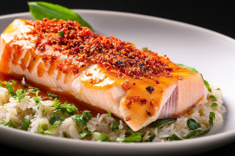 Dinner Delight: Spicy Salmon with Herb Risotto
