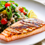 Lunch Delight: Grilled Salmon with Quinoa Salad