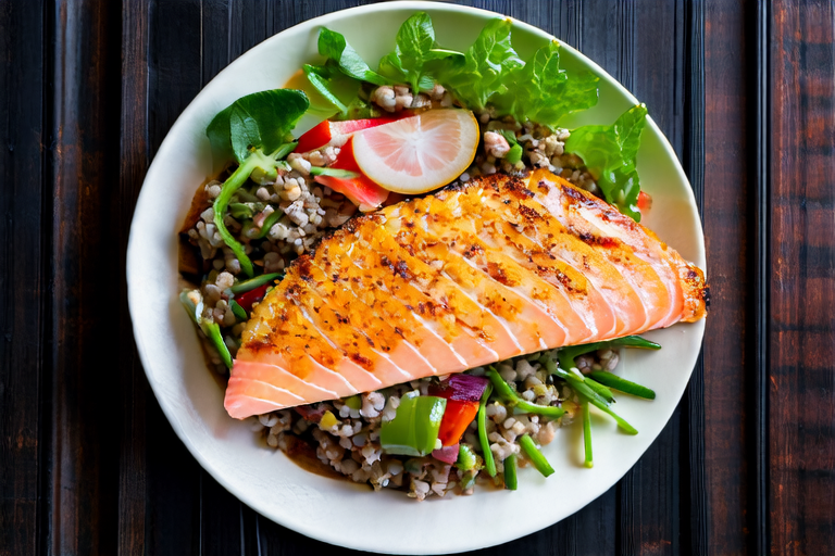 Lunch Delight: Pan-Seared Salmon with Quinoa Salad