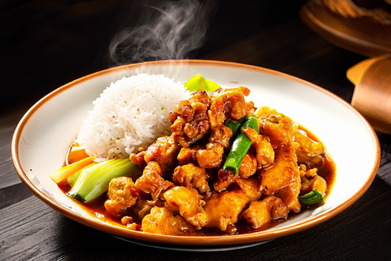 Savoring Delights: Stir-Fried Chicken with Rice Vegetables