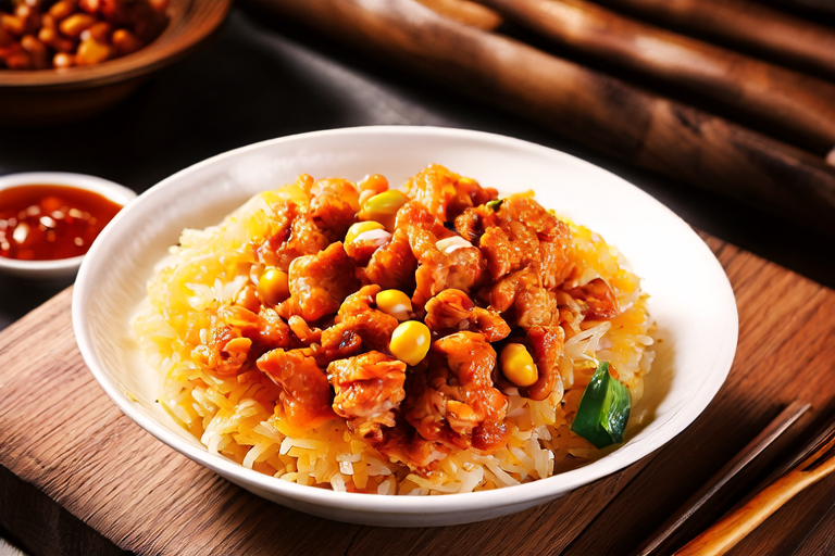 Savoring Delights: Stir-Fried Chicken with Rice Vegetables