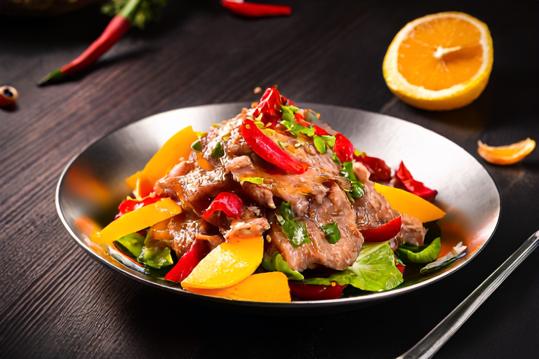 Spicy Sichuan Mandarinsicle Duck Salad