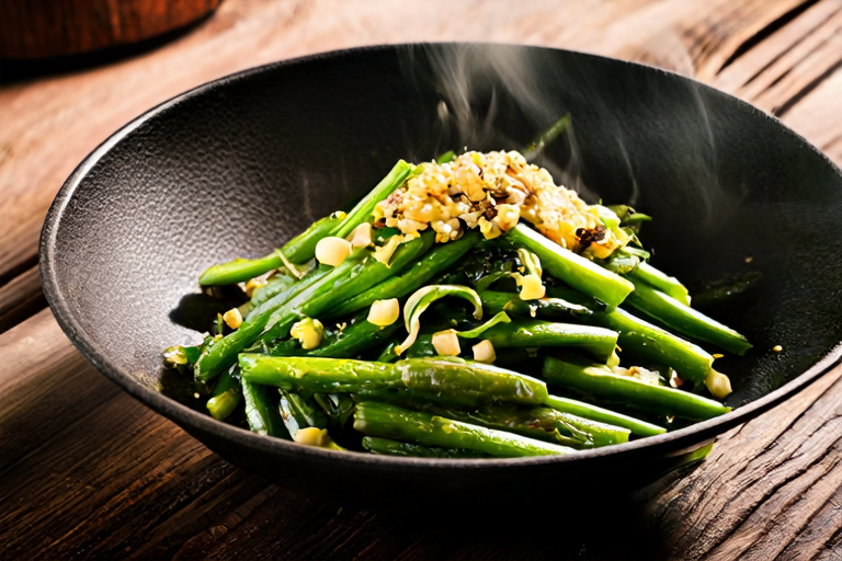 Stir-Fried Green Beans with Garlic in Zhejiang Style