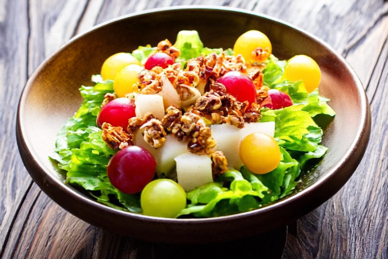 Whimsical Waldorf Salad with Crunchy Walnuts and Tangy Apples
