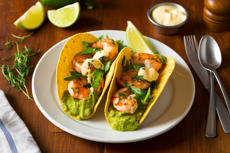 Creamy Avocado Shrimp Tacos
