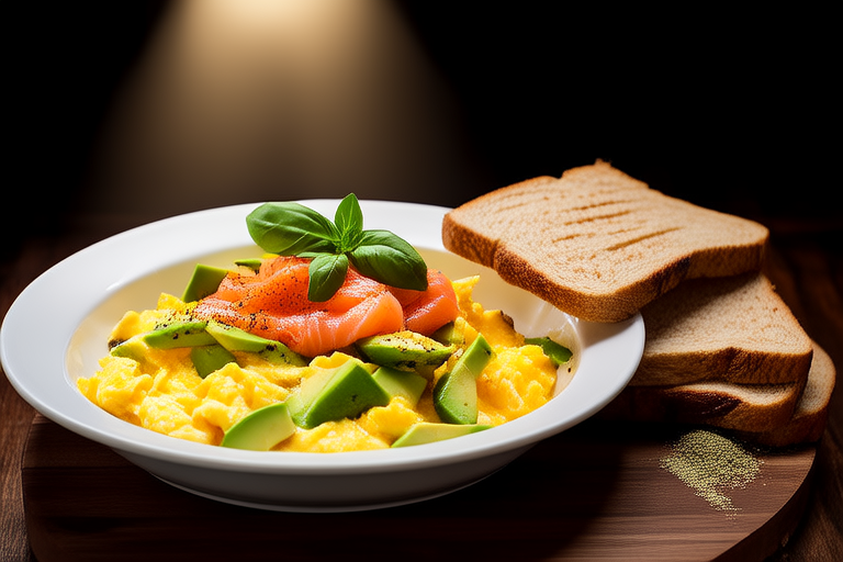 Eggs in Paradise: Scrambled Eggs with Avocado and Smoked Salmon