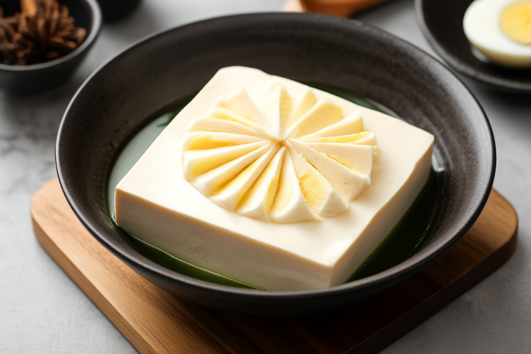 Elegant Comfort: Silken Tofu with Preserved Egg and Dashi Broth 1 Elegant Comfort: Silken Tofu with Preserved Egg and Dashi Broth