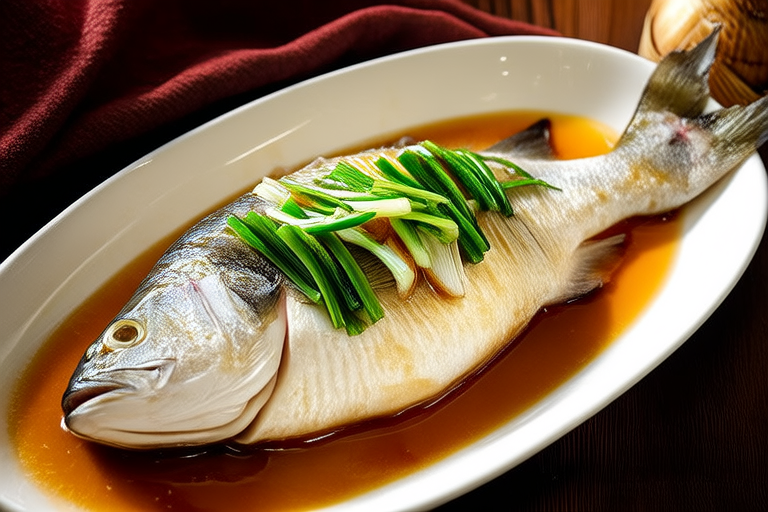 Fragrant Steamed Whole Sea Bass with Ginger and Scallion