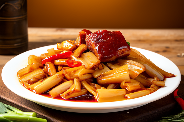 Fried Bamboo Shoots with Dried Meat Slices