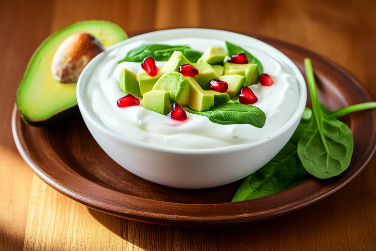 Greek Yogurt Avocado Spinach Salad