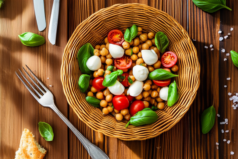 Mediterranean Caprese Chickpea Bowl Salad 1 Mediterranean Caprese Chickpea Bowl Salad