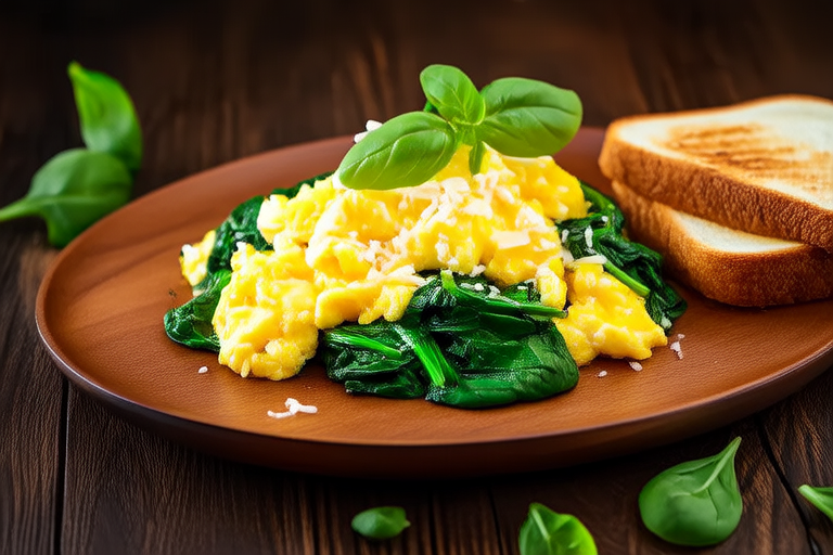 Eggs in Paradise: Scrambled Eggs with Spinach and Feta