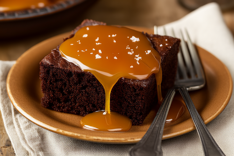 Fudgy Brownie Bites with Salted Caramel Drizzle