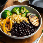 Healthy Quinoa and Black Bean Bowl with Grilled Vegetables 3 Healthy Quinoa and Black Bean Bowl with Grilled Vegetables