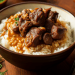 Hearty Beef Stew Served with Creamy Rice 3 Hearty Beef Stew Served with Creamy Rice