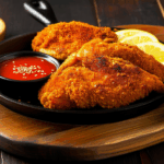 Pepper-Crusted Chicken with Red Oil Dipping Sauce