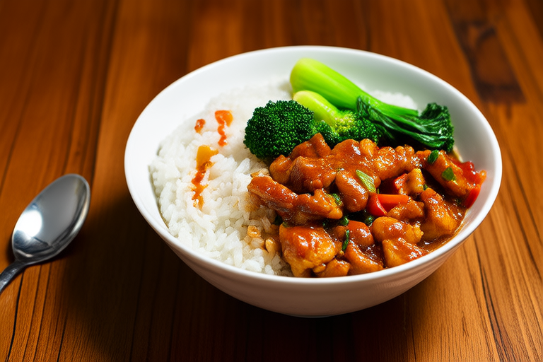 Rice Bowl Adventure: Spicy Chicken and Veg