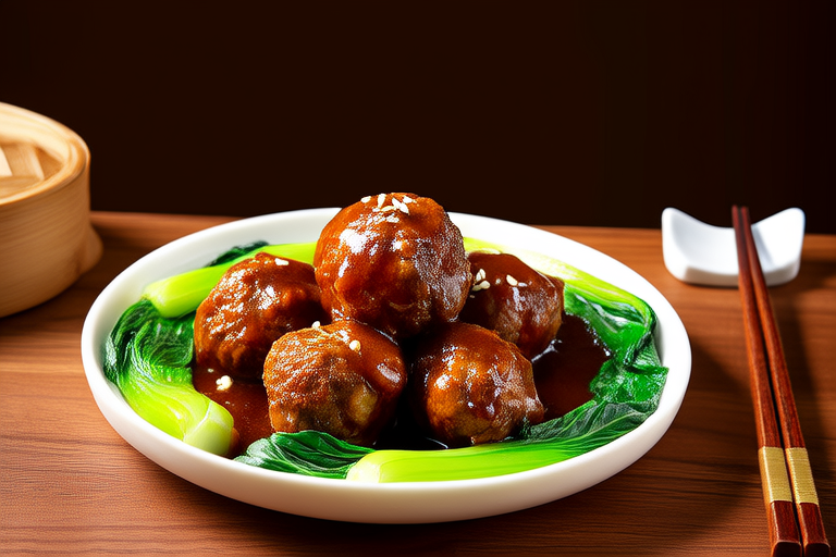 Savory Lion’s Head Meatballs in Brown Sauce