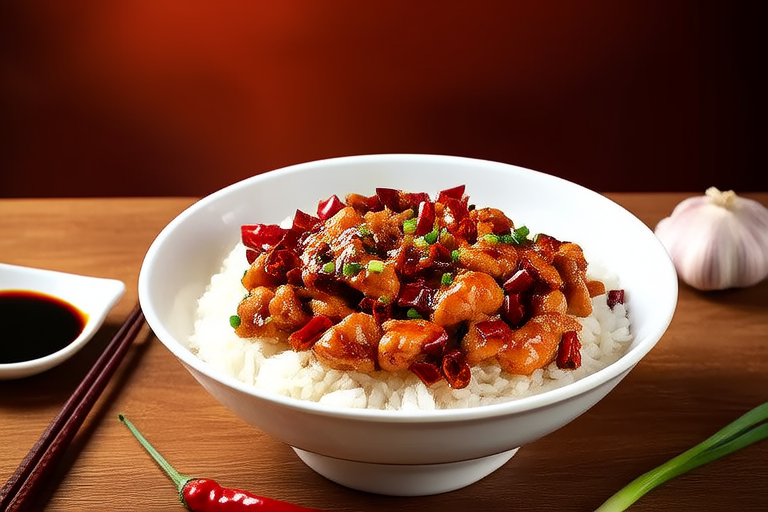 Spicy Szechuan Chicken with Rice