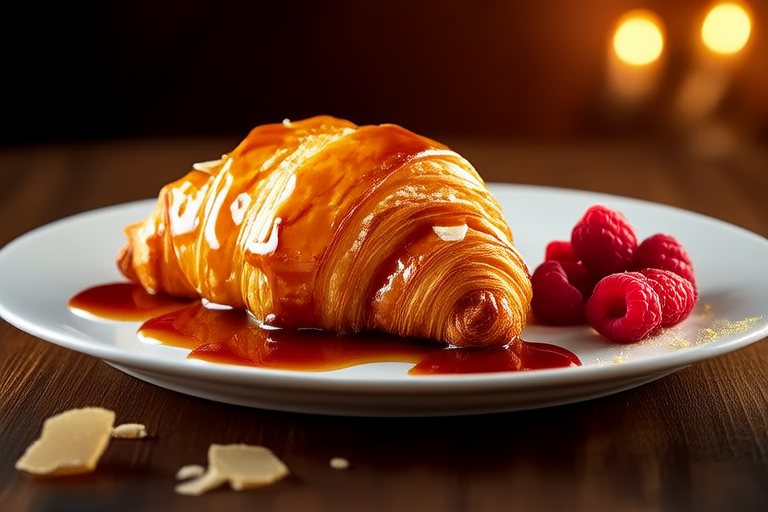 Sweet & Savory Fusion: Truffle Buttered Croissants with Raspberry Coulis