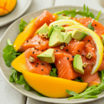 Tangy Mango Salmon Salad with Avocado 3 Tangy Mango Salmon Salad with Avocado
