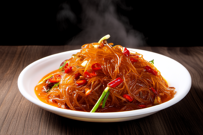 Stir-Fried Glass Noodles with Hot Sauce