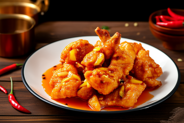 Crunchy Fried Chicken with Spicy Garlic Glaze