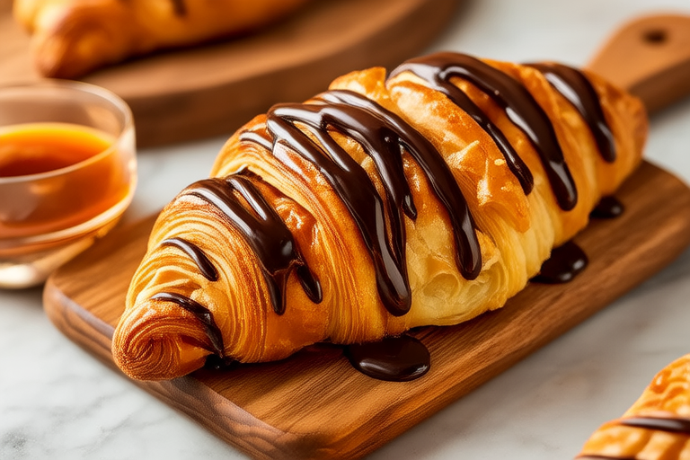Decadent Chocolate Croissants Straight from the Oven