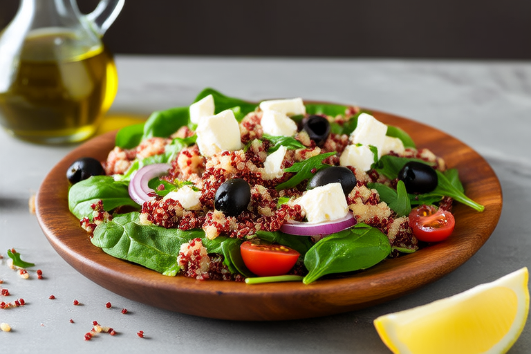 Greek Quinoa Spinach Salad with Feta