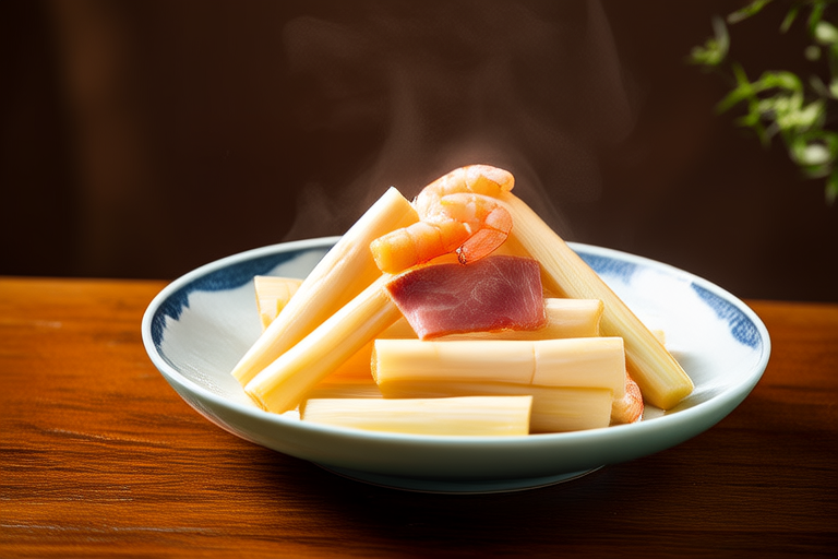 Steamed Bamboo Shoots with Dried Shrimp and Ham