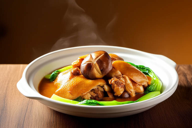 Steamed Chicken with Bamboo Shoots and Shiitake Mushrooms