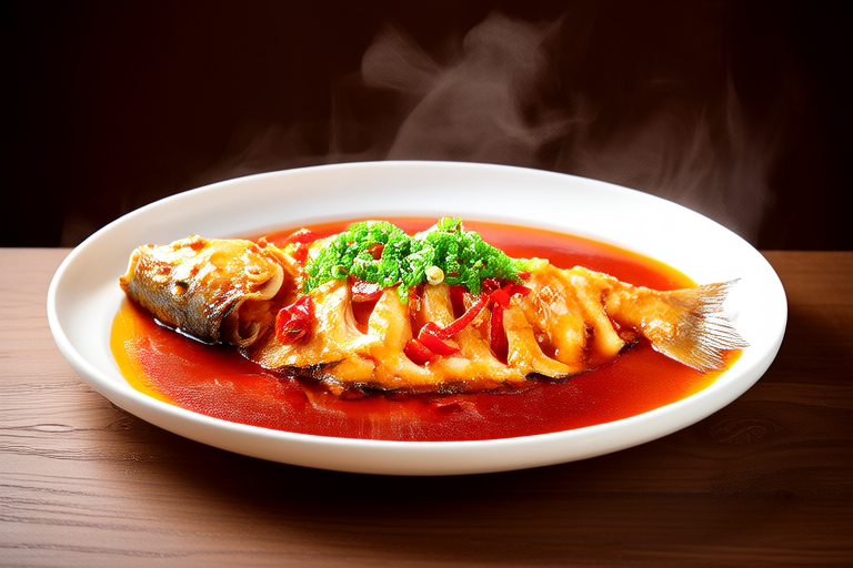 Steamed Fish with Hot and Sour Garlic Sauce