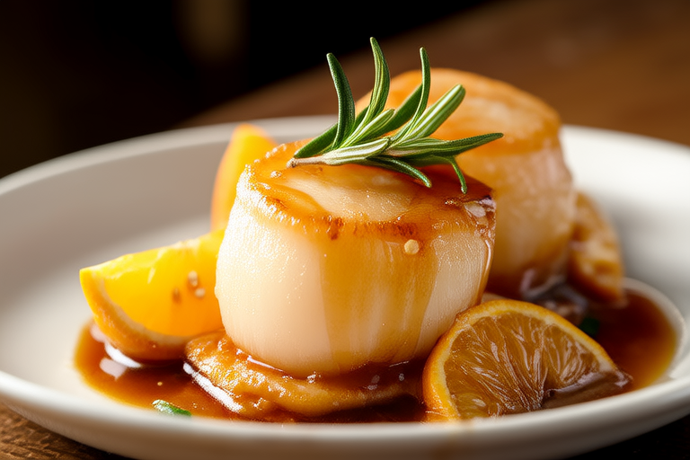 Tangy Citrus Glazed Grilled Scallops