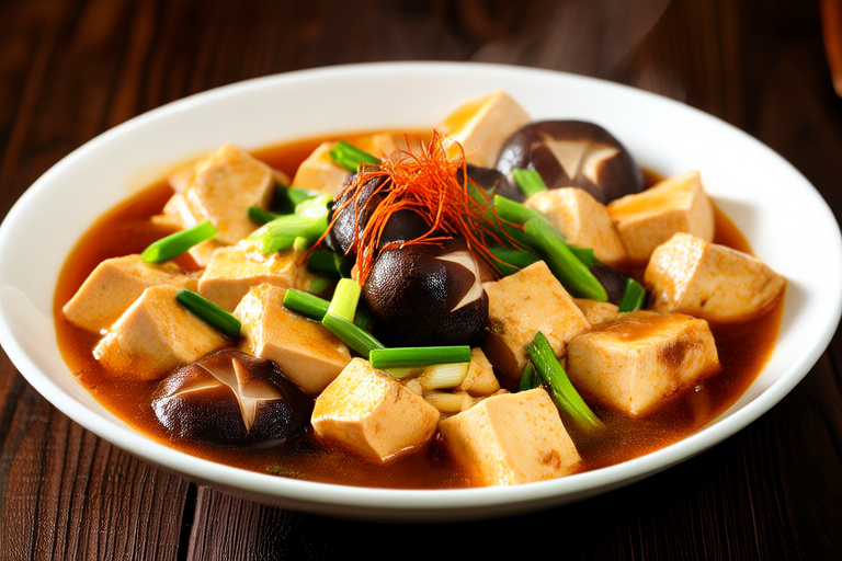 Zhejiang-style Braised Tofu with Mushrooms and Bamboo Shoots