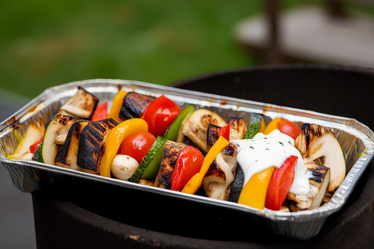 Grilled Vegetable Skewers with Tangy Yogurt Sauce