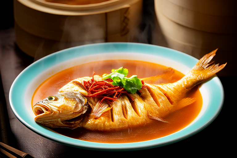 Steamed Perch with Hot and Sour Broth