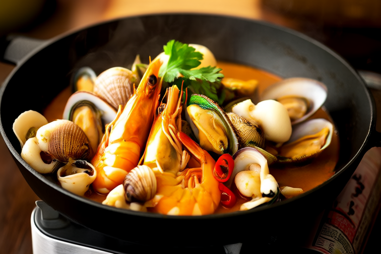 Stir-Fried Seafood Delight with Fresh Fujian Herbs