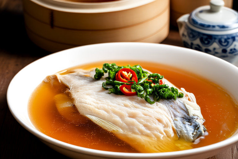 Steamed Sea Bass in Clear Broth