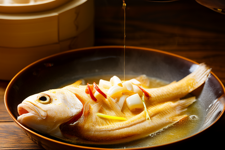 Steamed Sea Bass with Fragrant Ginger and Scallion