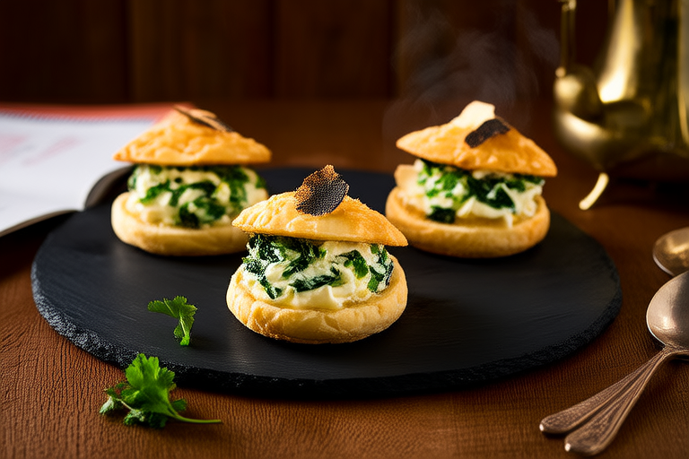 Tea Time Delight: Creamy Truffle and Spinach Tartlets
